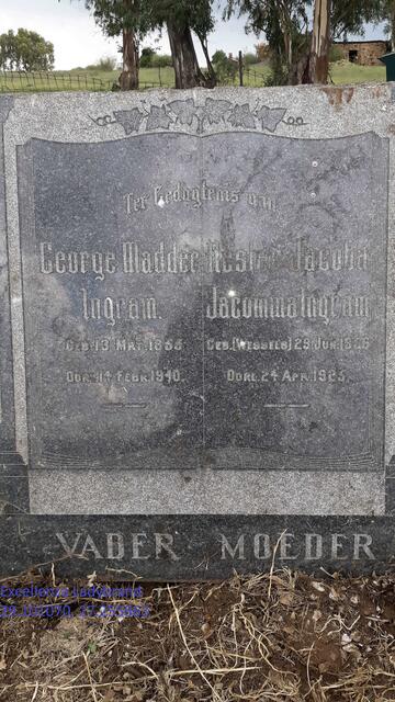 INGRAM George Madder 1855-1940 & Hester Jacoba Jacomina WESSELS 1856-1925