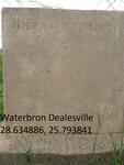 Free State, BOSHOF district, Dealesville, Waterbron 1198, Single grave