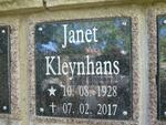 KLEYNHANS Janet 1928-2017