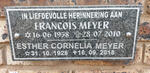 MEYER Francois 1958-2010 & Esther Cornelia 1928-2018