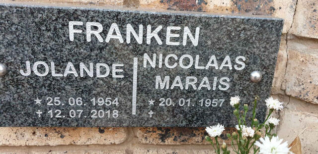FRANKEN Nicolaas Marais 1957- & Jolande 1954-2018