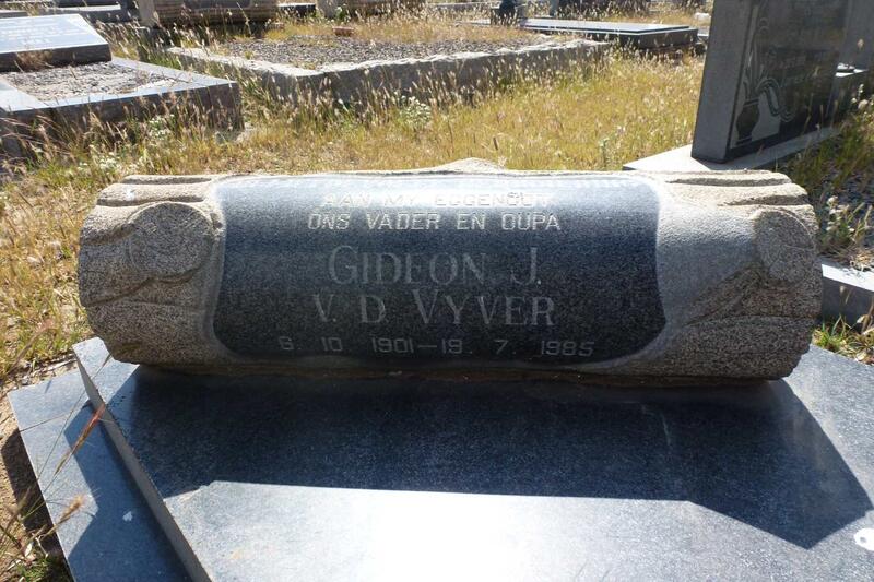 VYVER Gideon J., v.d. 1901-1985