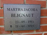 BLIGNAUT Martha Jacoba 1951-2015