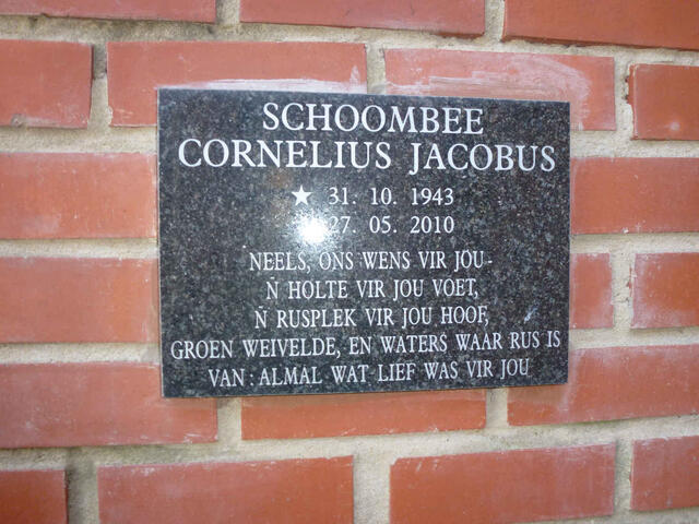 SCHOOMBEE Cornelius Jacobus 1943-2010