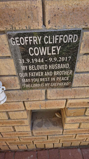 COWLEY Geoffry Clifford 1944-2017