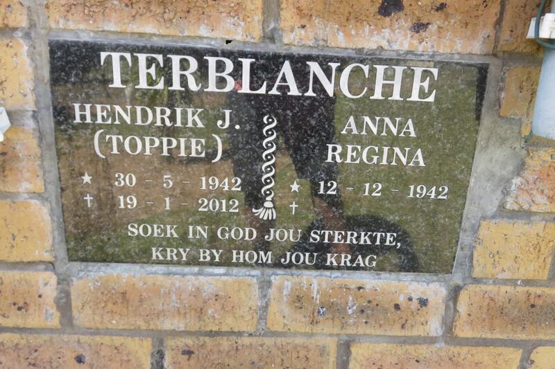 TERBLANCHE Hendrik J. 1942-2012 & Anna Regina 1942-