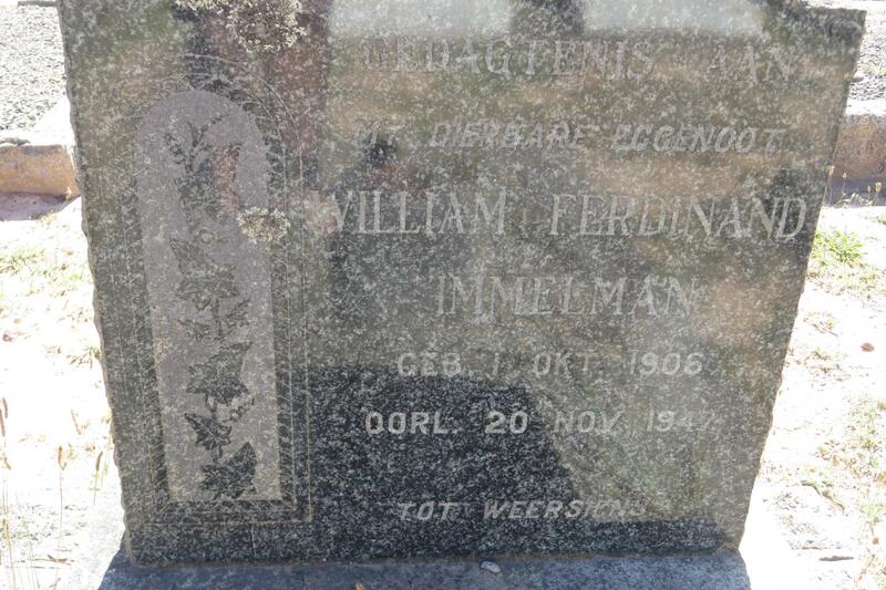 IMMELMAN William Ferdinand 1906-1947