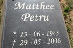 MATTHEE Petru 1945-2006
