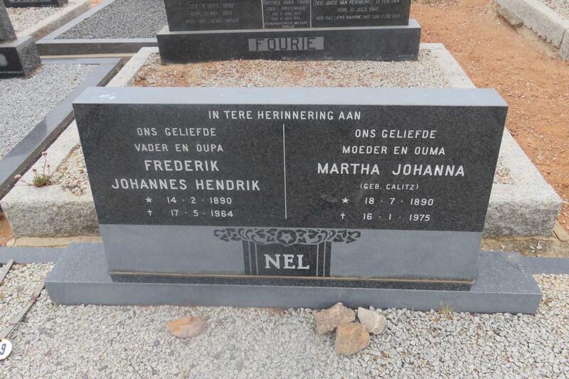 NEL Frederik Johannes Hendrik 1890-1964 & Martha Johanna CALITZ 1890-1975