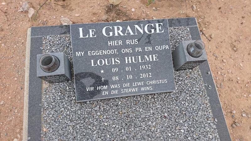 GRANGE Louis Hulme, le 1932-2012