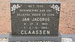 CLAASSEN Jan Jacobus 1889-1980