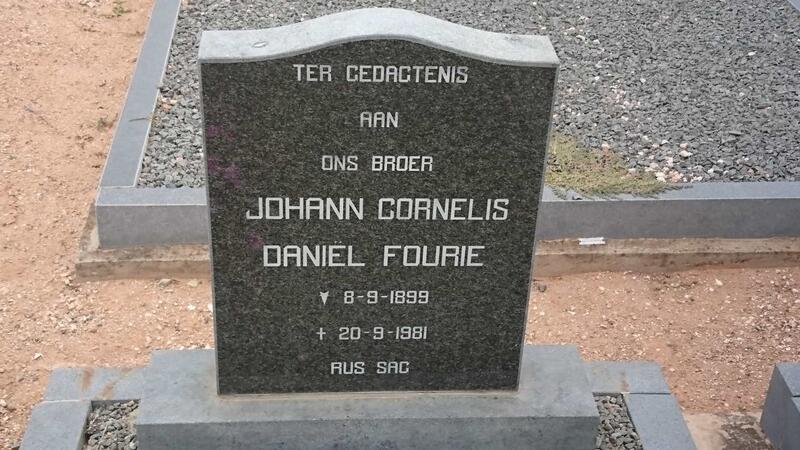 FOURIE Johann Cornelius Daniël 1899-1981
