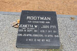 ROOTMAN Jan P.R. 1911-1948 & Jeanetta W. McLAREN 1911-2000