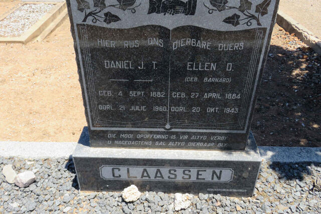 CLAASSEN Daniel J.T. 1882-1960 & Ellen D. BARNARD 1884-1943
