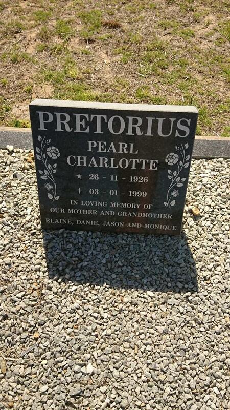 PRETORIUS Pearl Charlotte 1926-1999