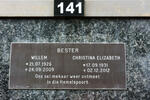 BESTER Willem 1926-2009 & Christina Elizabeth 1931-2012