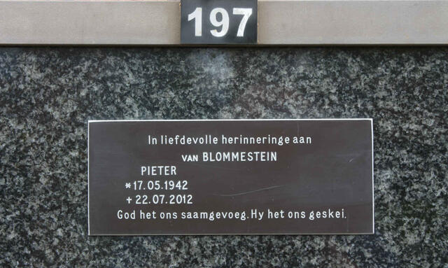BLOMMESTEIN Pieter, van 1942-2012