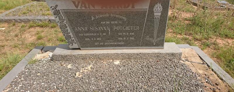 AARDT Potgieter, van 1892-1965 & Anna Susanna GOODCHILD 1911-1952