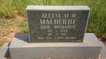 MALHERBE Aletta M.M. nee NIENABER 1929-1991