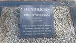 HENDRICKS Philip William 1922-1990