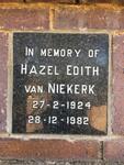 NIEKERK Hazel Edith, van 1924-1982