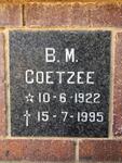 COETZEE B.M. 1922-1995
