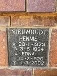 NIEUWOUDT Hennie 1923-1994 & Edna 1926-2002