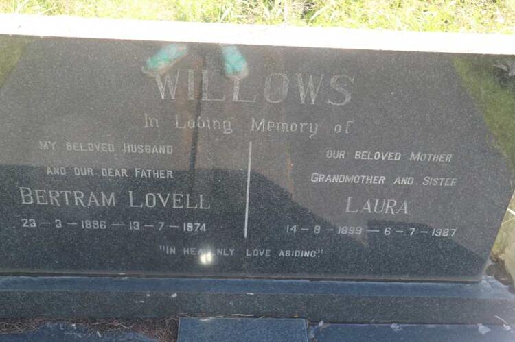 WILLOWS Bertram Lovell 1896-1974 & Laura 1899-1987