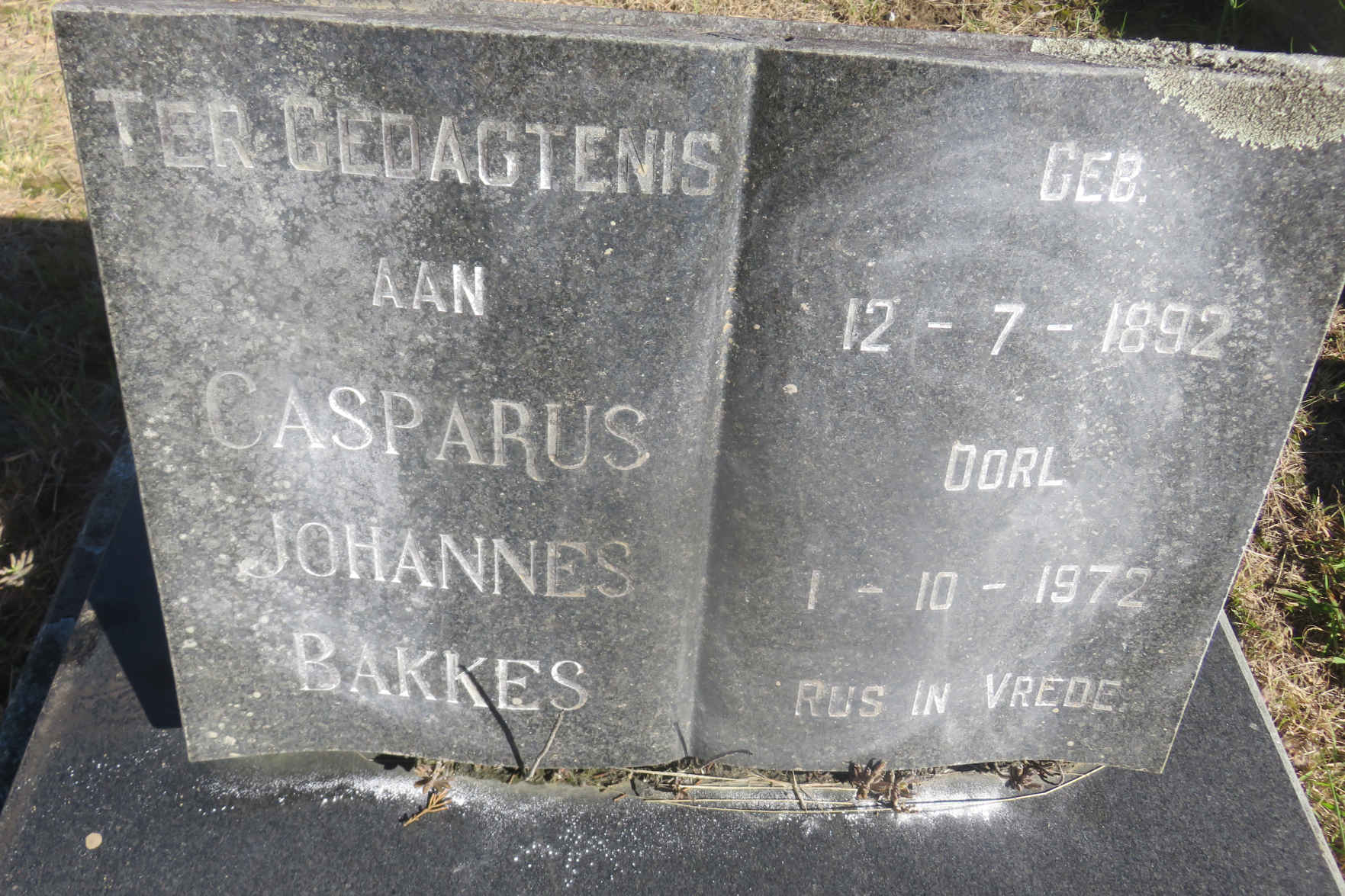 BAKKES Casparus Johannes 1892-1972