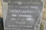 ROOYEN Sophia, van nee VERSCHOOR -1963