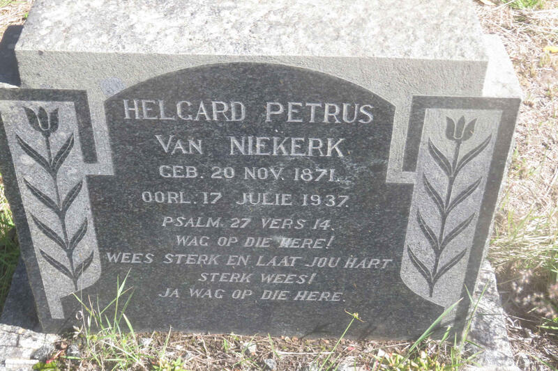 NIEKERK Helgard Petrus, van 1871-1937