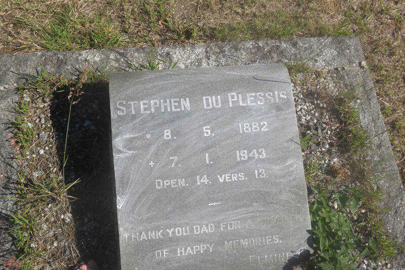 PLESSIS Stephen, du 1882-1943