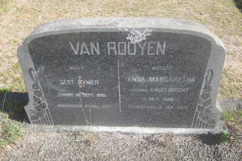 ROOYEN Gert Rynier 1885-1959 & Anna Margaretha ENGELBRECHT 1888-1973