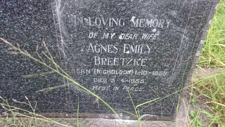 BREETZKE Agnes Emily nee NICHOLSON 1899-1955