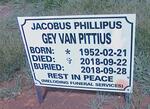 PITTIUS Jacobus Phillipus, Gey van 1952-2018