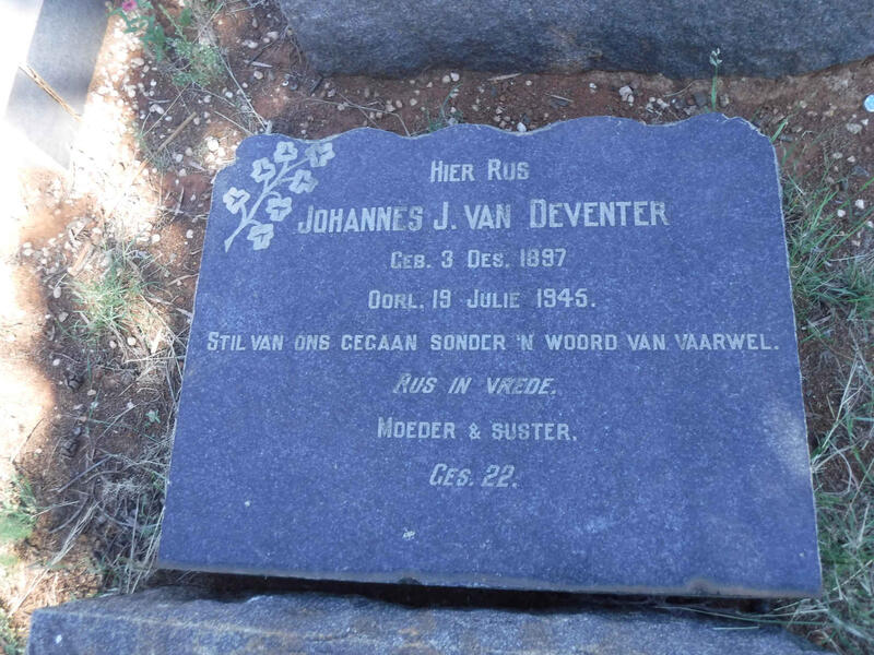 DEVENTER Johannes J., van 1897-1945