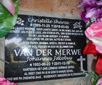 MERWE Johannes Jacobus, van der 1953-2011 :: VAN DER MERWE Christelle Sharee 1995-2018