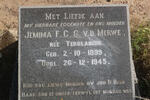 MERWE Jemima F.C.G., v.d. nee TERBLANCHE 1899-1945