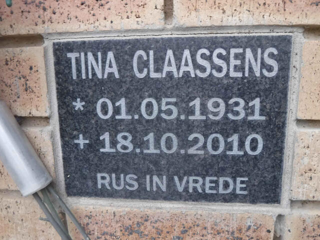 CLAASSENS Tina 1931-2010