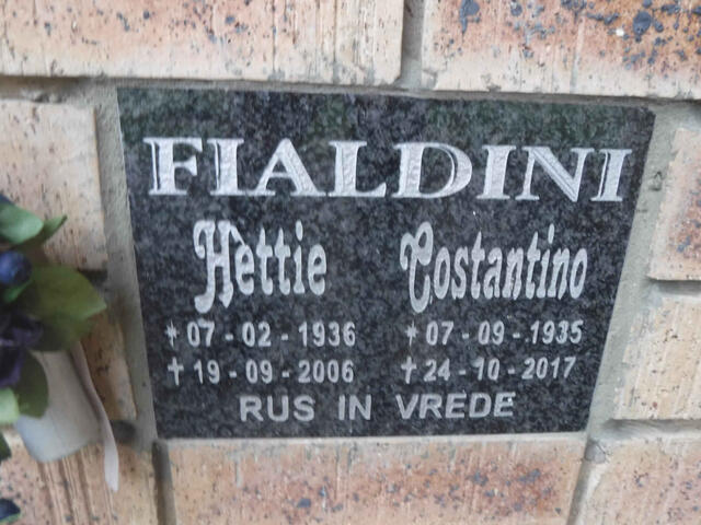 FIALDINI Costantino 1935-2017 & Hettie 1936-2006
