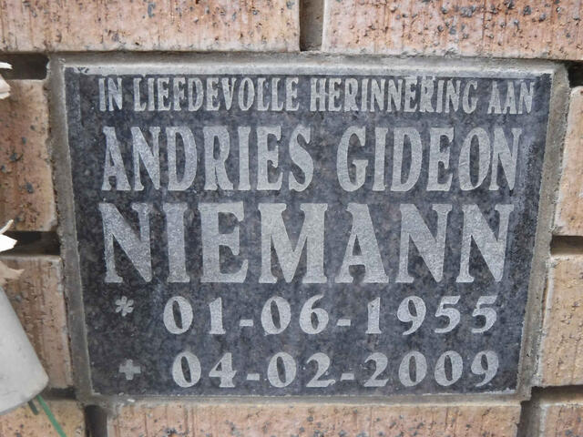 NIEMANN Andries Gideon 1955-2009