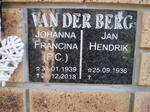 BERG Jan Hendrik, van der 1936- & Johanna Francina 1939-2018