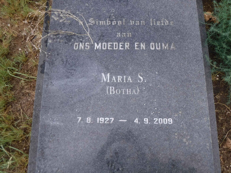 BOTHA Maria S. 1927-2009