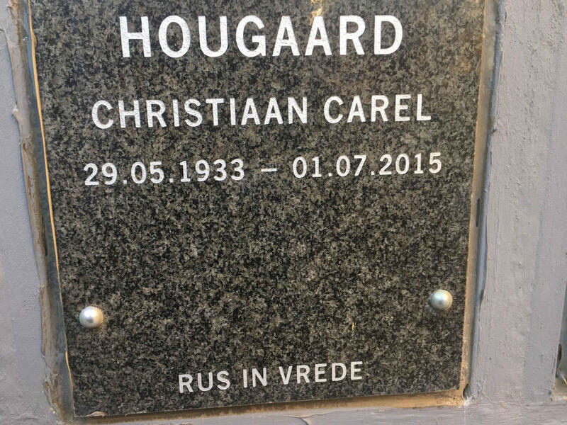 HOUGAARD Christiaan Carel 1933-2015