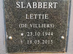 SLABBERT Lettie nee DE VILLIERS 1944-2015