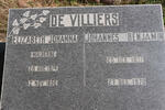 VILLIERS Johannes Benjamin, de 1877-1970 & Elizabeth Johanna MALHERBE 1874-1950