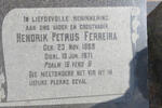 FERREIRA Hendrik Petrus 1889-1971