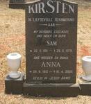 KIRSTEN Sam 1911-1979 & Anna 1912-2000