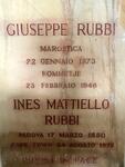 RUBBI Giuseppe 1873-1946 & Ines Mattiello 1880-1978