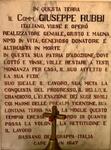 4. Memorial to Giuseppe RUBBI who dedicated his life to altruism, faith and good works.